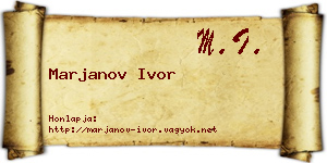 Marjanov Ivor névjegykártya